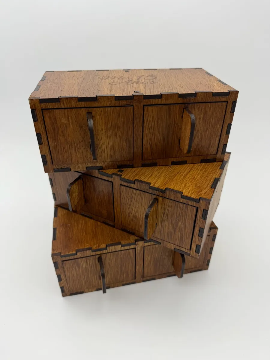 Cajones apilados con ensamble dovetail